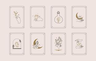 boho card tarot for a4 vertical illustration design vector