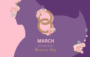 International women day with rose use for horizontal banner design vector