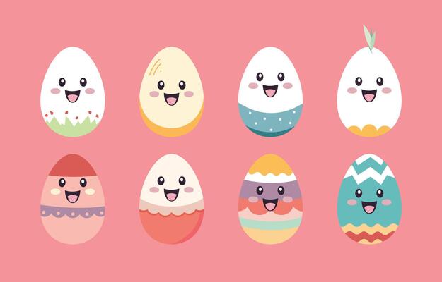 Easter element object design.funny egg for kid