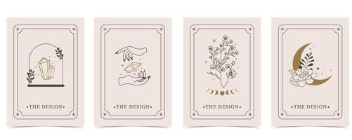 boho card tarot for a4 vertical illustration design vector