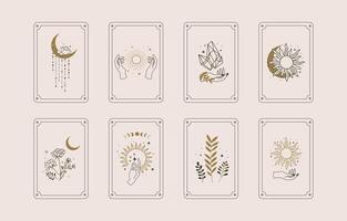 boho card tarot for a4 vertical illustration design vector