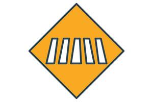 zebra crossing icon. icon related to pedestrian pathways, public navigation. flat line icon style. element illustration vector