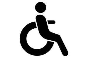 disabled icon wheelchair. icon related to  accessible routes. solid icon style. element illustration vector