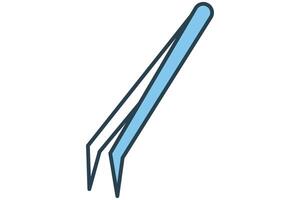 Tweezers icon. icon related eyebrow grooming and precision. flat line icon style. element illustration vector