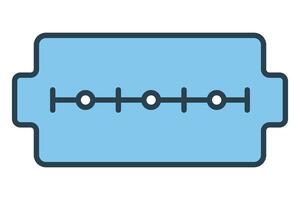 Razor blade icon. icon related to shaving and grooming. flat line  icon style. element illustration vector