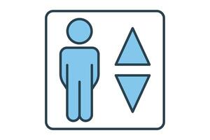 elevator icon. icon related to indoor navigation in public spaces. flat line icon style. element illustration vector