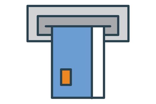 ATM machine icon. icon related to location of ATM. flat line icon style. element illustration vector