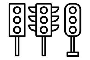 Traffic light icon. icon related to traffic control and intersections. line icon style. element illustration vector