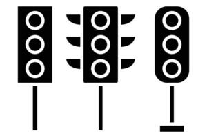 Traffic light icon. icon related to traffic control and intersections. solid icon style. element illustration vector