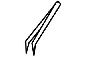 Tweezers icon. icon related eyebrow grooming and precision. line icon style. element illustration vector