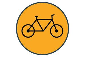 bicicleta icono. icono relacionado a bicicleta carriles y ciclismo rutas plano línea icono estilo. elemento ilustración vector