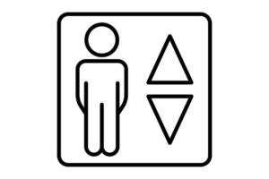 elevator icon. icon related to indoor navigation in public spaces. line icon style. element illustration vector