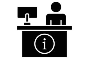 information desk icon. icon related to information and assistance. solid icon style. element illustration vector