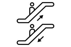 escalator icon. icon related to  indoor navigation in public spaces. line icon style. element illustration vector