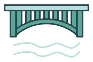 puente icono. icono relacionado a río cruces y caminos plano línea icono estilo. elemento ilustración vector