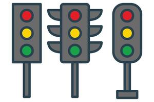 Traffic light icon. icon related to traffic control and intersections. flat line icon style. element illustration vector