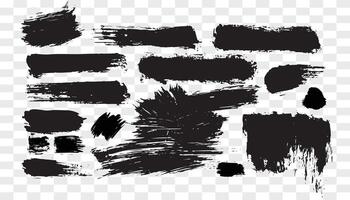 Collection black dirty design element. Grunge brush stroke, paint artistic set. Grunge texture collection vector