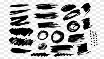 Collection black dirty design element. Grunge brush stroke, paint artistic set. Grunge texture collection vector