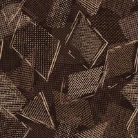 Seamless brown camouflage pattern with random scattered overlapping tulle pieces, patches, outline geometric shapes. Random composition. For apparel, fabric, textile, sport goods Grunge texture vector