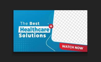 Medical health care thumbnail clickable video cover editable web banner design vector