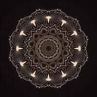 Islamic Mandala line art Arabian style design with dark mood vector