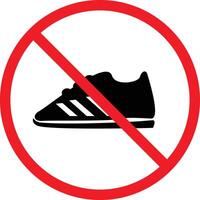 No Zapatos icono. prohibido Zapatos firmar . No zapatillas símbolo. plano estilo. vector