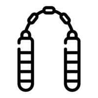 nunchaku Line Icon Background White vector