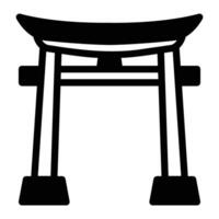 torii gate Glyph Icon Background White vector