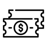 money Line Icon Background White vector