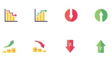 set of different arrows and business, financial and daily use arrows vector art icons