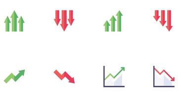 set of different arrows and business, financial and daily use arrows vector art icons