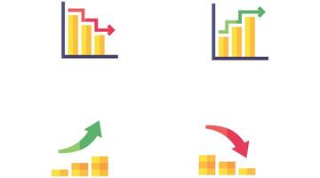 conjunto de diferente flechas y negocio, financiero y diario utilizar flechas vector Arte íconos