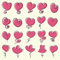 Set love sign valentine element collection vector illustration