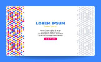 Abstract Hexagon Element Geometric Landing Page Design vector