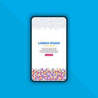 Abstract Hexagon Element Geometric Mobile Landing Page Design vector