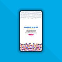 Abstract Hexagon Element Geometric Mobile Landing Page Design vector