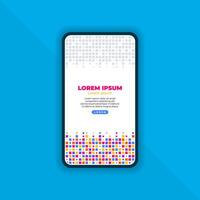 Abstract Square Element Geometric Mobile Landing Page Design vector