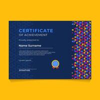 Abstract Triangle Element Geometric Certificate Template Design vector