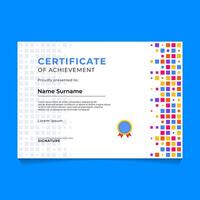 Abstract Square Element Geometric Certificate Template Design vector