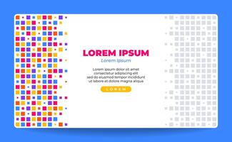 Abstract Square Element Geometric  Landing Page Design vector