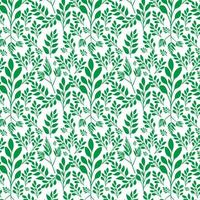 hand draw floral seamless pattern of green leaves Spring Blossom Vector Design on a white background