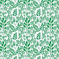 hand draw floral seamless pattern of green leaves Spring Blossom Vector Design on a white background