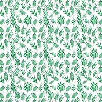 hand draw floral seamless pattern of green leaves Spring Blossom Vector Design on a white background