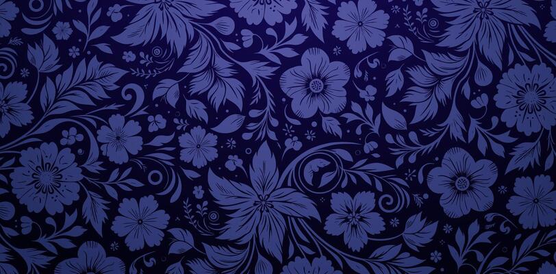 floral pattern with flowers leaves wallpapers dark blue backgrounds for Fashionable modern wallpaper or textiles, book covers, Digital interfaces, graphic print designs template materials