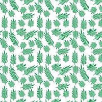 hand draw floral seamless pattern of green leaves Spring Blossom Vector Design on a white background