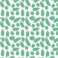 hand draw floral seamless pattern of green leaves Spring Blossom Vector Design on a white background