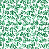 hand draw floral seamless pattern of green leaves Spring Blossom Vector Design on a white background