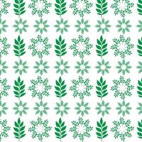 hand draw floral seamless pattern of green leaves Spring Blossom Vector Design on a white background
