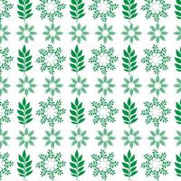 hand draw floral seamless pattern of green leaves Spring Blossom Vector Design on a white background