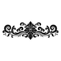 AI generated Hand drawn black line Vintage carved calligraphic Swirls, Badges. Corners Decorative Ornate Flourishes Elements border frame vector